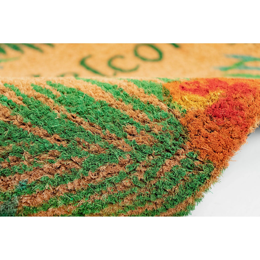 Natura Tropical Welcome Coir Doormat with Non-Slip Backing
