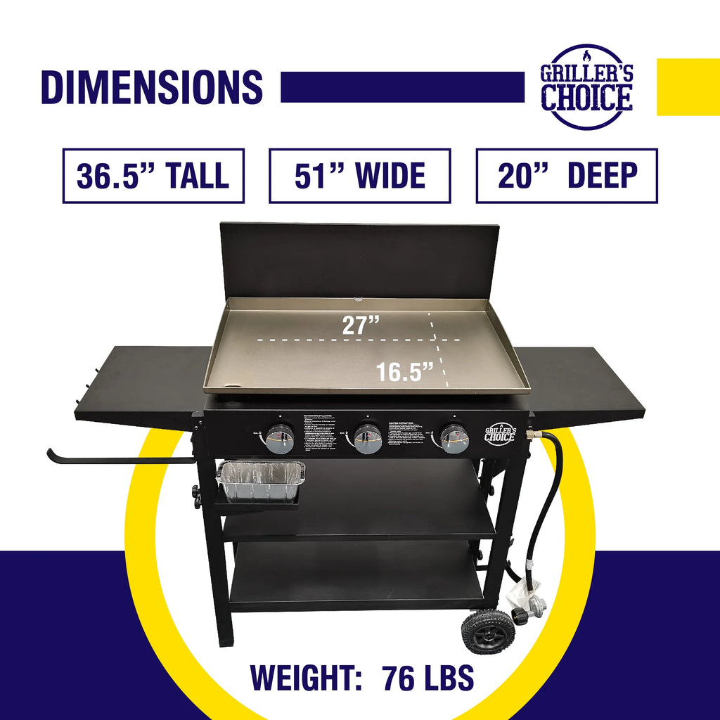 Outdoor Griddle Grill Propane Flat Top with Hood C828