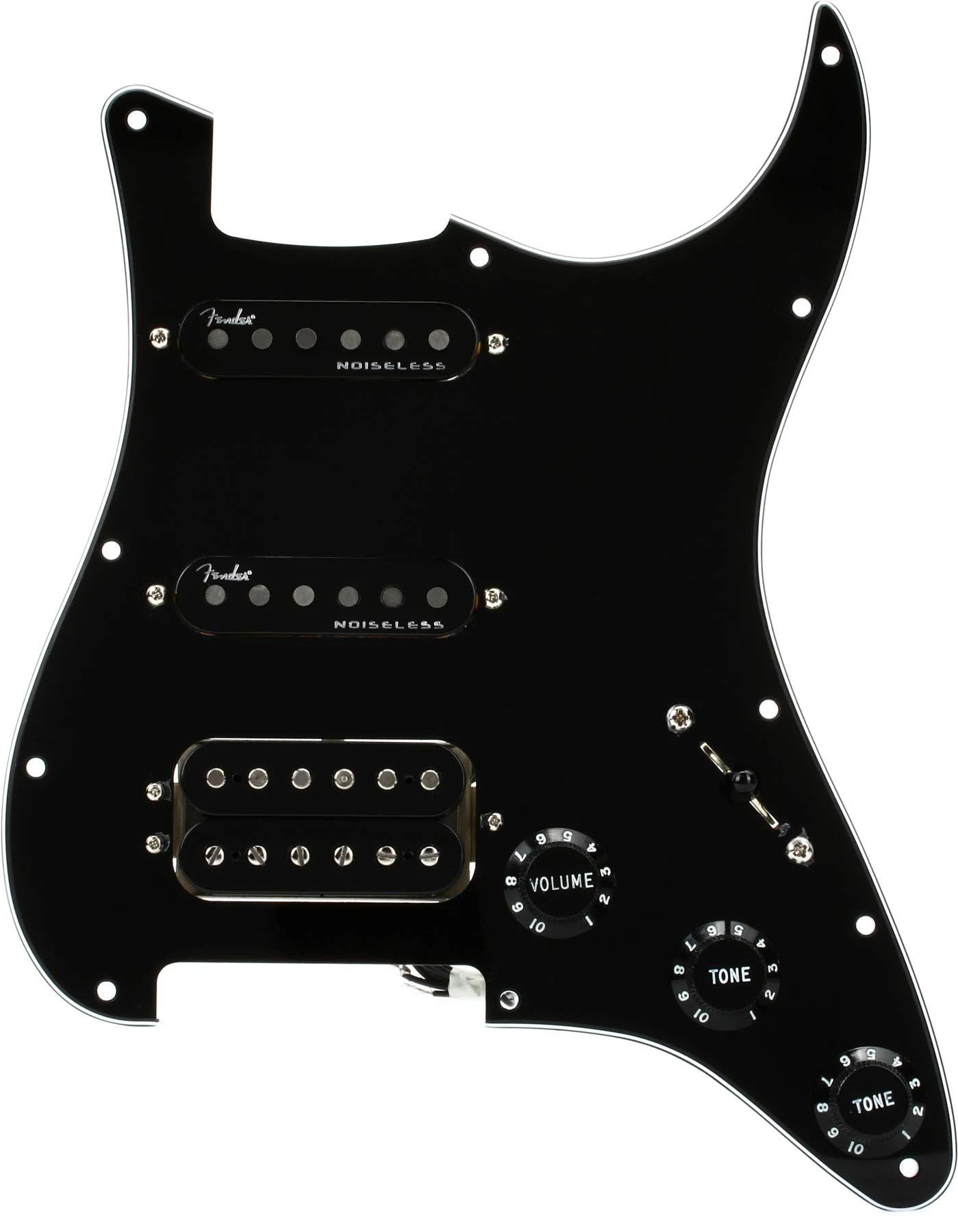 Black 3-Ply Pre-Wired Stratocaster Pickguard Q415