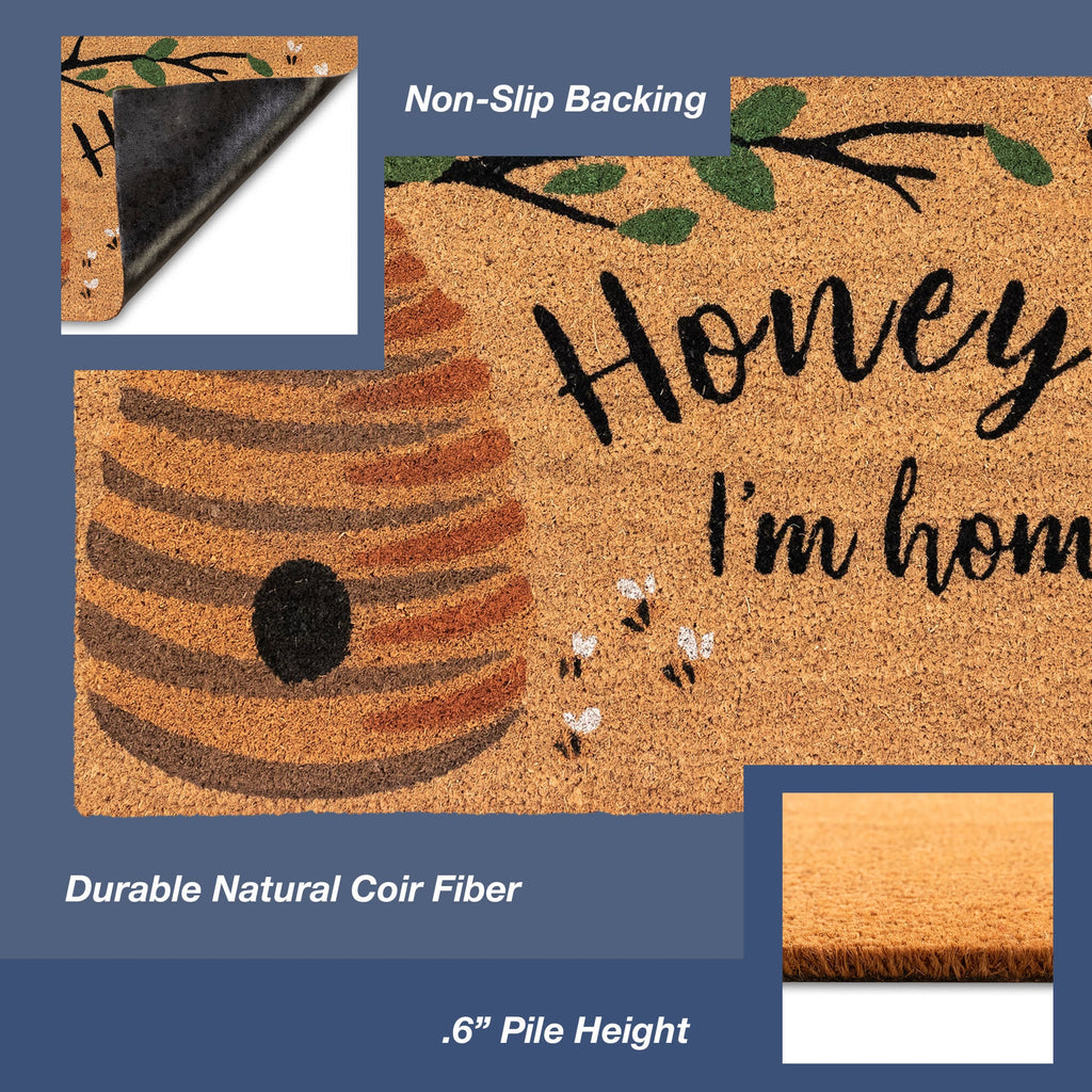Natura Honey I'm Home Coir Doormat with Non-Skid Backing