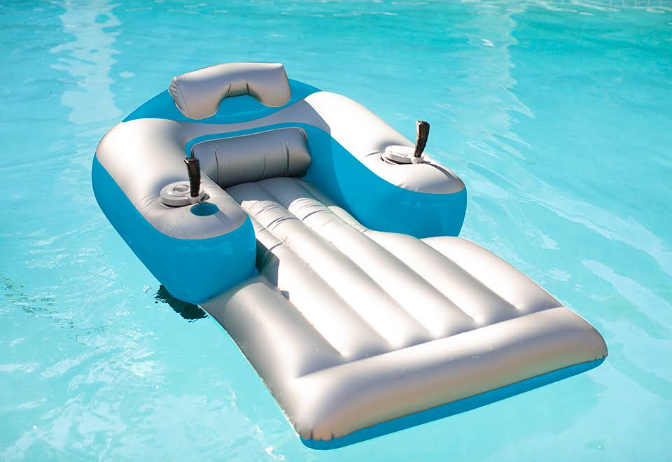 Grey with Turquoise Motorized Swimming Pool Lounger Y596