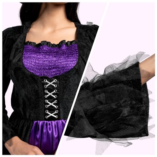 Witch Costume Women with Witch Dress Hat Accessories Y9873