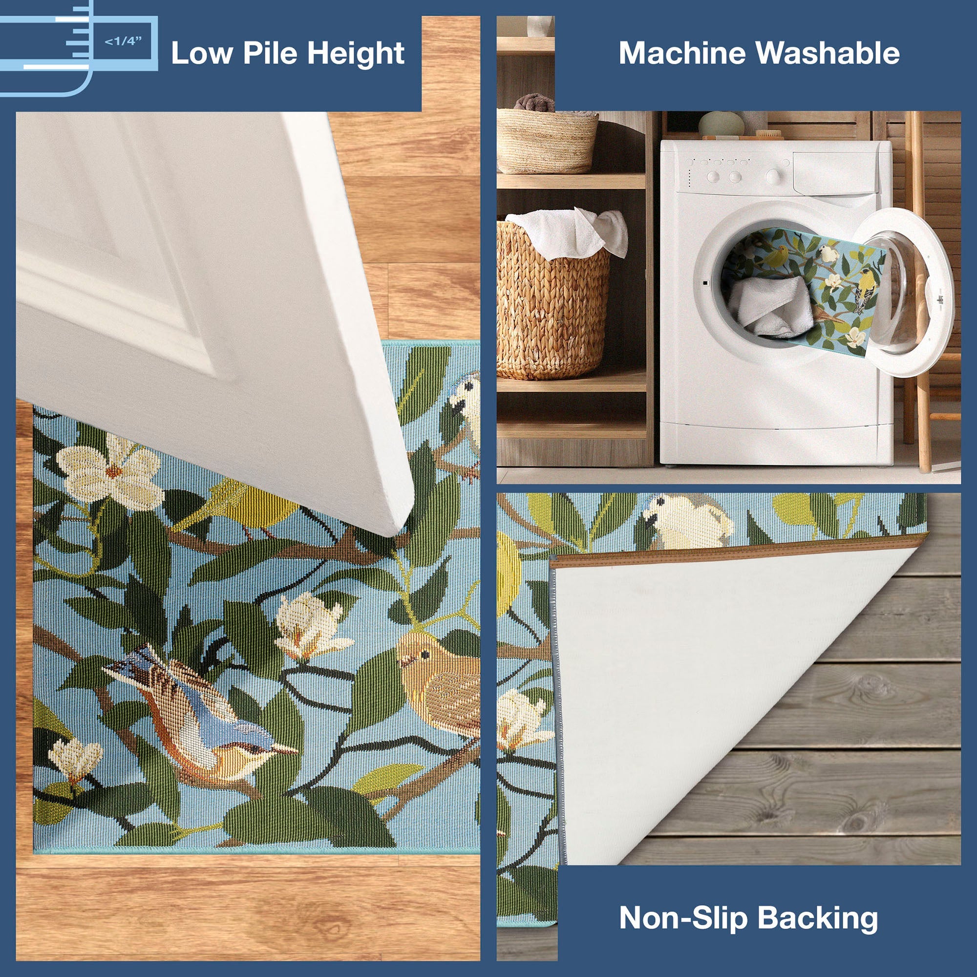 Esencia Floral Finches Indoor Outdoor Mat