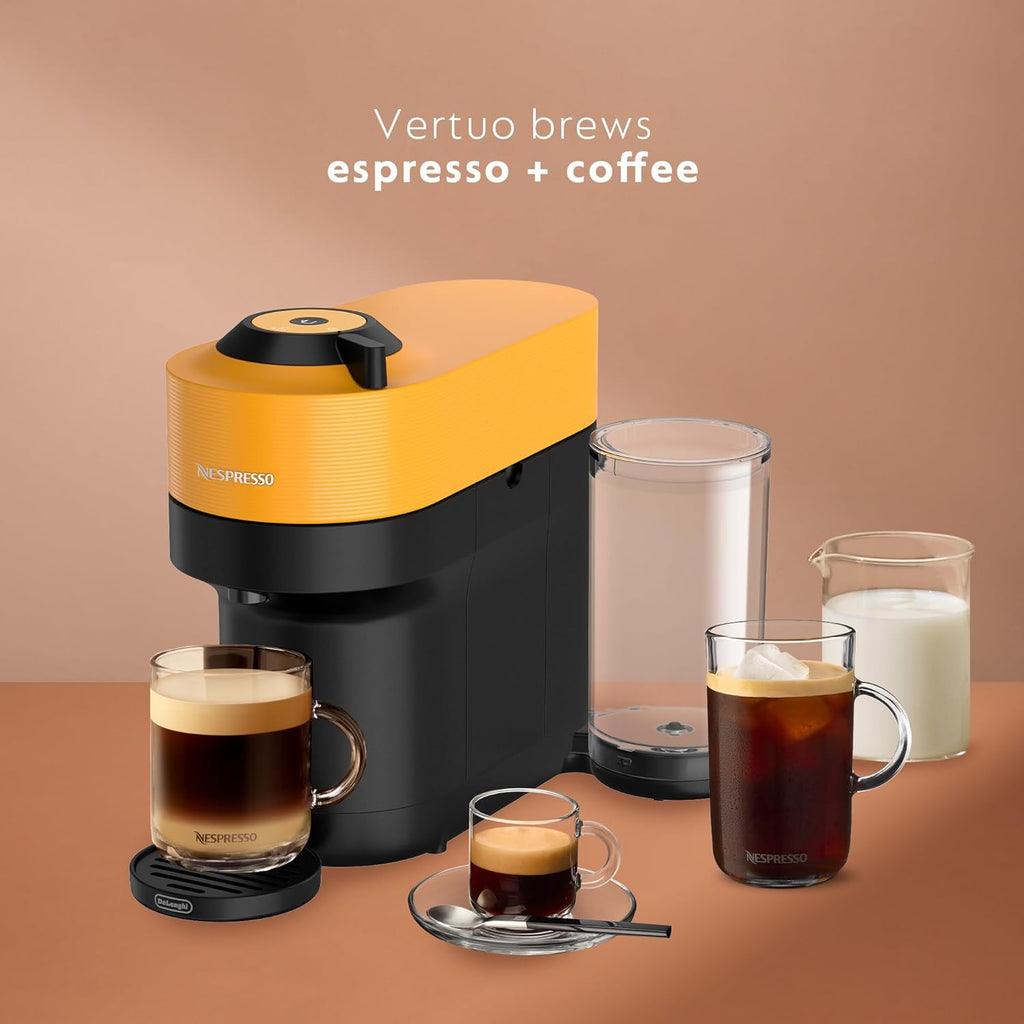 Mango Yellow Nespresso Machine with Aeroccino B672343