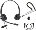 Noise Cancelling Binaural RJ9 VoIP Phone Headset with 3.5mm Adapter R8692
