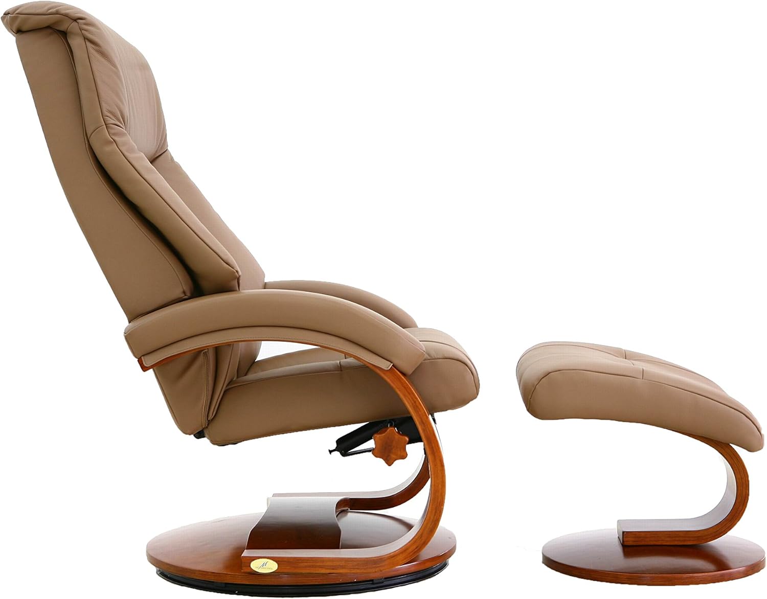Sand Top Grain Leather Recliner and Ottoman B154672