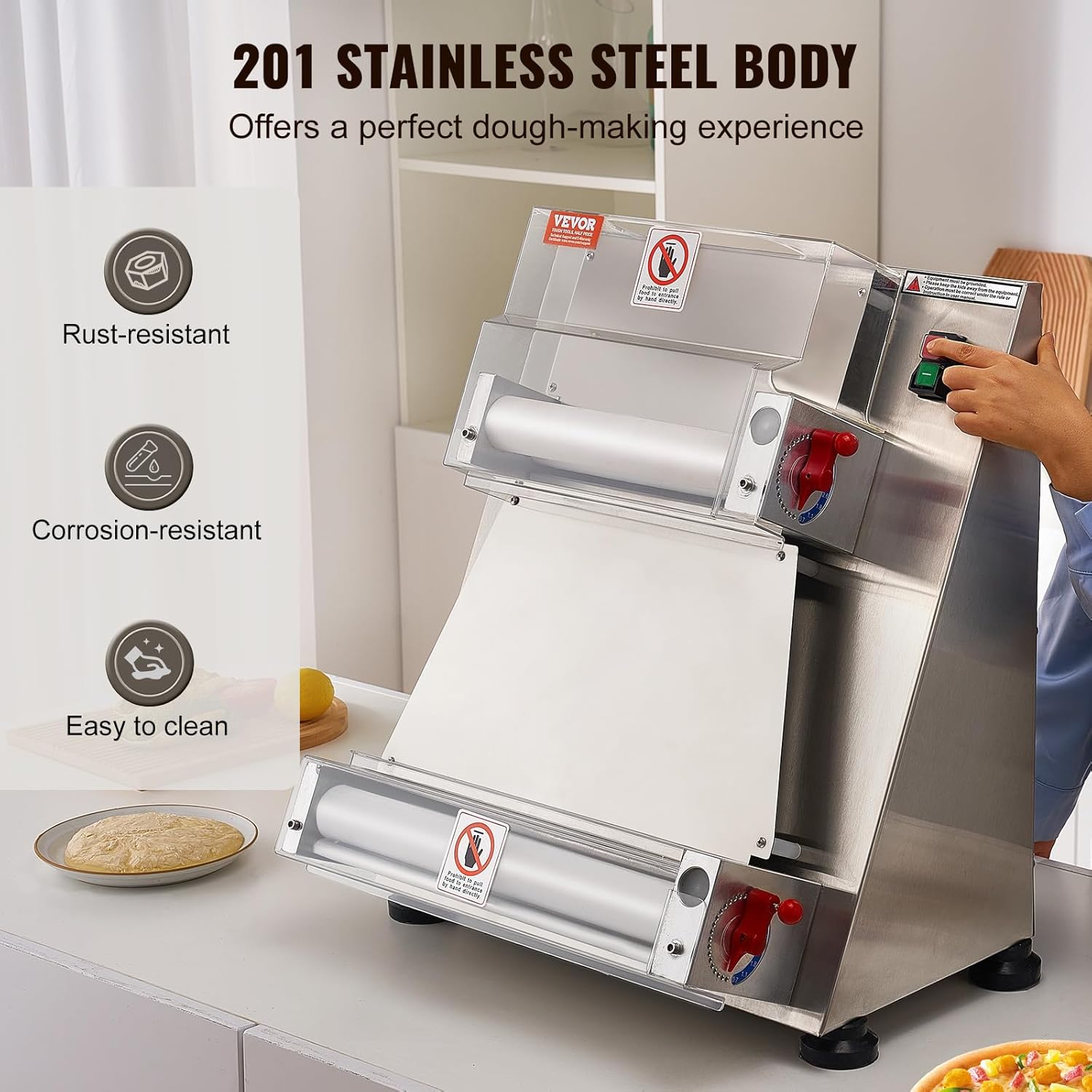 Stainless Steel Automatic Commercial Pizza Dough Roller Sheeter L2552