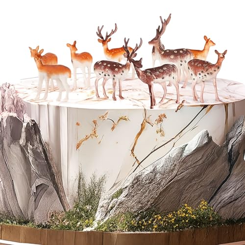60 Pcs Mini Plastic Deer Figurines Cake Toppers B488