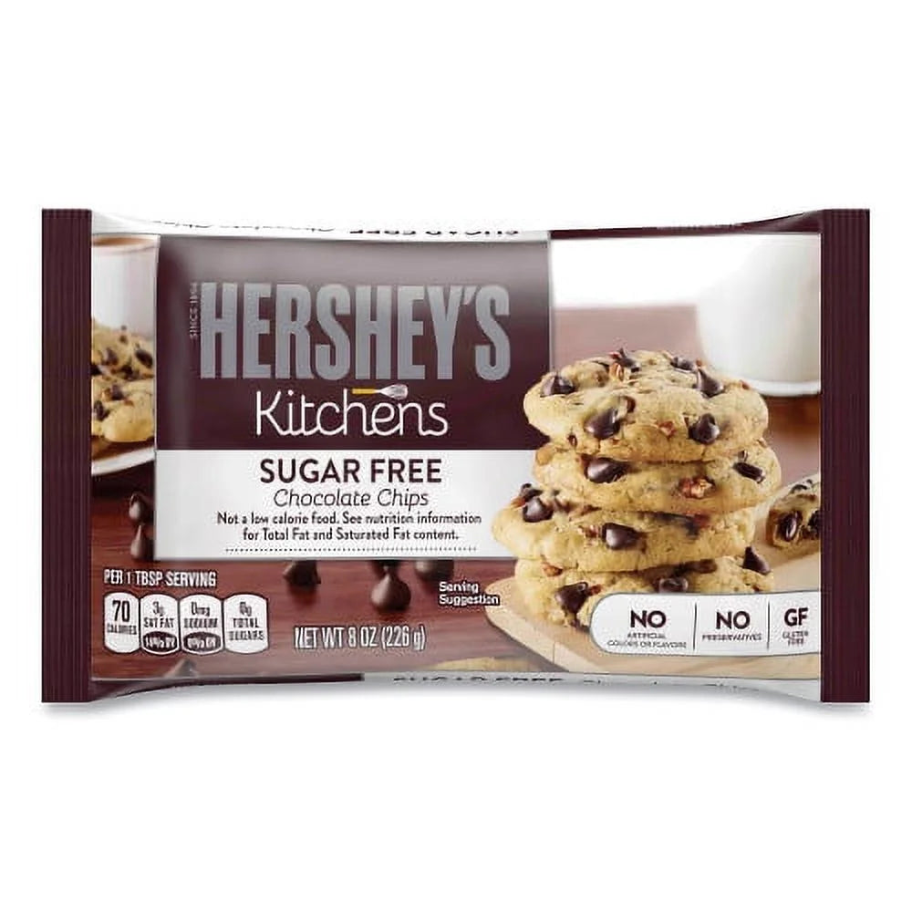 Sugar Free Chocolate Chips, 8 oz Bag, 2/Carton X50504