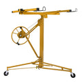 16 FT Drywall Lift Panel Rolling Hoist Jack Lifter Sheetrock with Adjustable Telescopic Arm, Yellow I474
