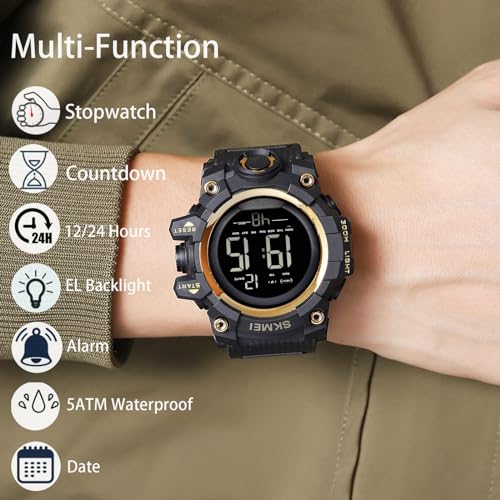 Large Face Digital Sports Watch with LED Backlight P96477