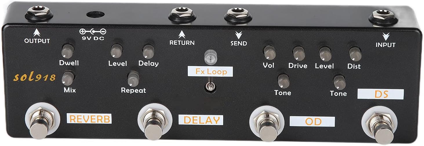 5 Mode Reverb Delay Distortion Overdrive Guitar Effect Pedal M513