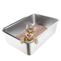 Stainless Steel Cat Litter Box With High Sides R660670