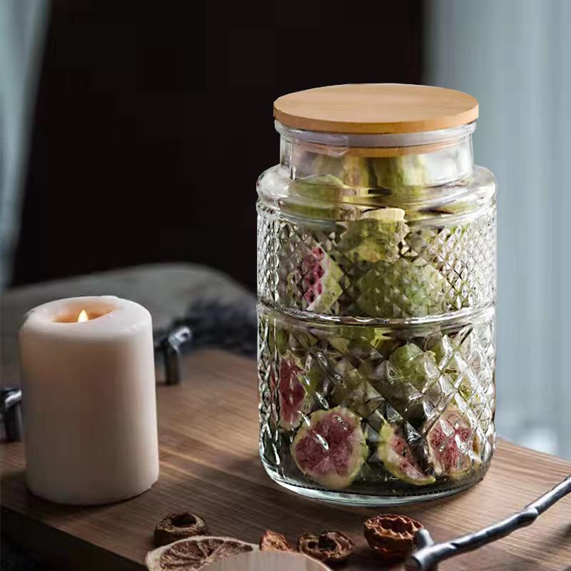 1 Gallon Glass Cookie Jar with Bamboo Lid A27111