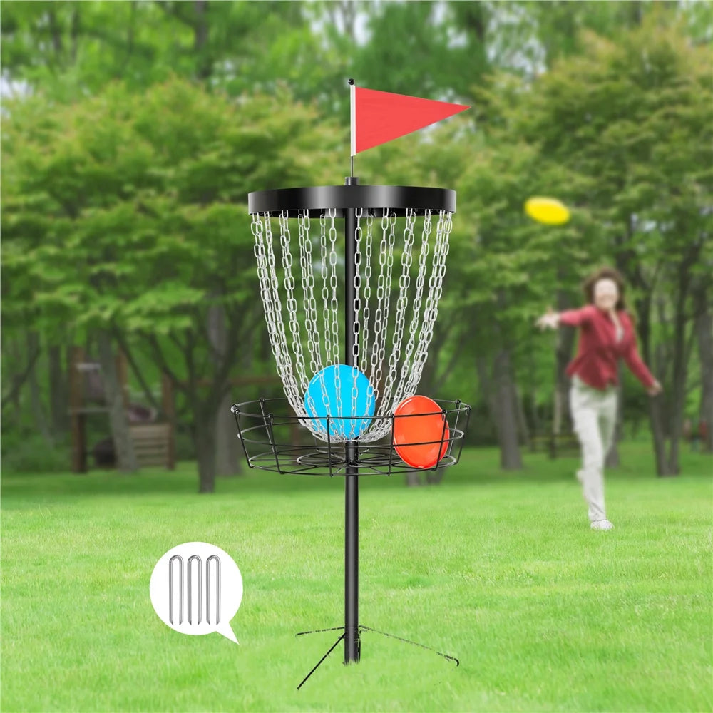 Black Disc Golf Goal with Carrying Bag and 3 Discs O35337