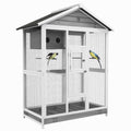64.5 Wooden Bird Cage with 4 Perches, Nest and Slide-Out Tray A978815