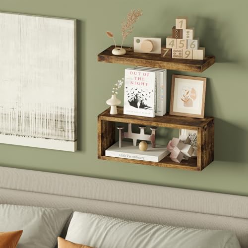 Rustic Brown Floating Shelves N124362