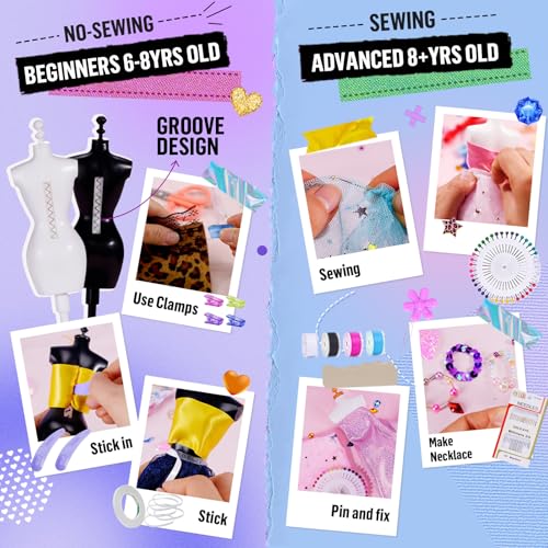 800+Pcs Fashion Designer Kit with 6 Mannequins Sewing Kit A82925