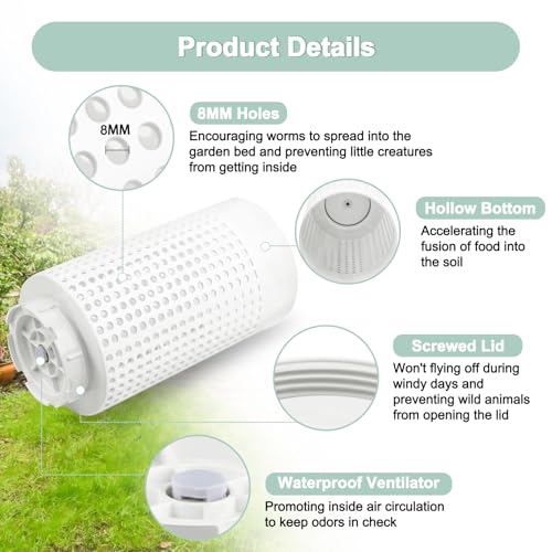 White 2 Gallons In-Ground Worm Compost Bin L989881