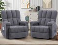 Oversized Chenille Swivel Rocker Recliner Chair, Grey C834326