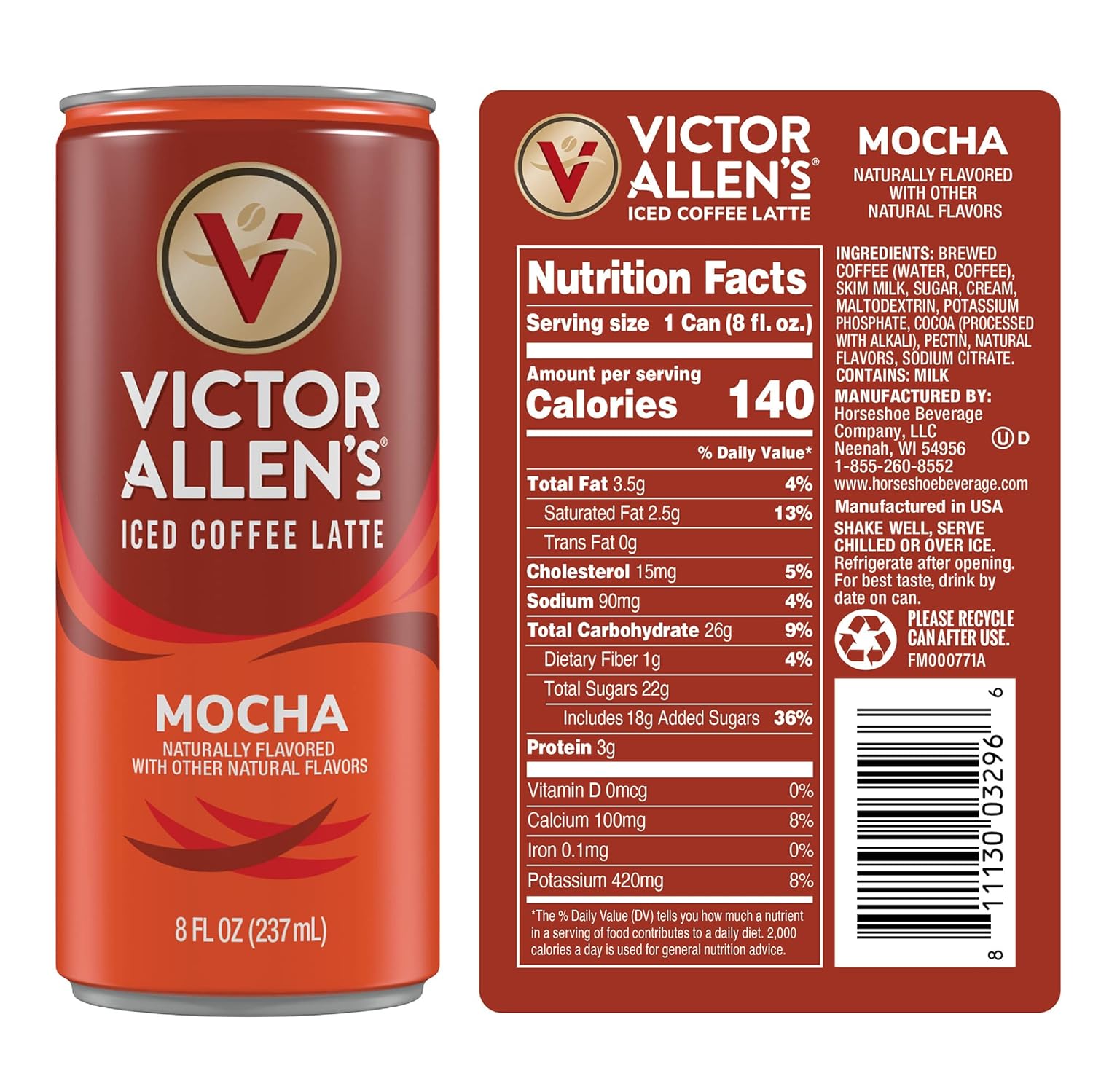 8oz Canned Coffee Latte (12 Pack) F9528