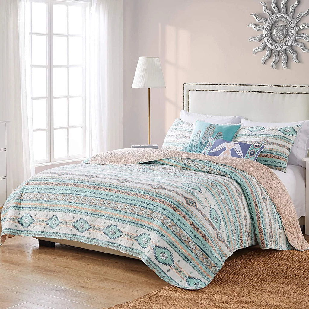 Turquoise 3-Piece King Quilt Set F92707