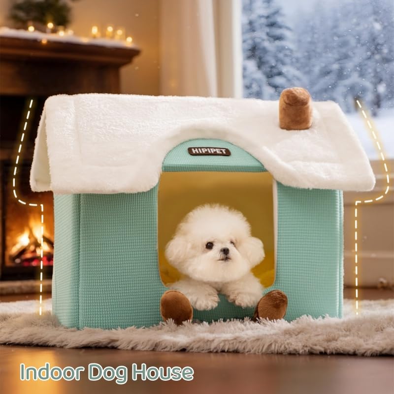 Plaid Cat Bed Cave with Removable Cushion E5647