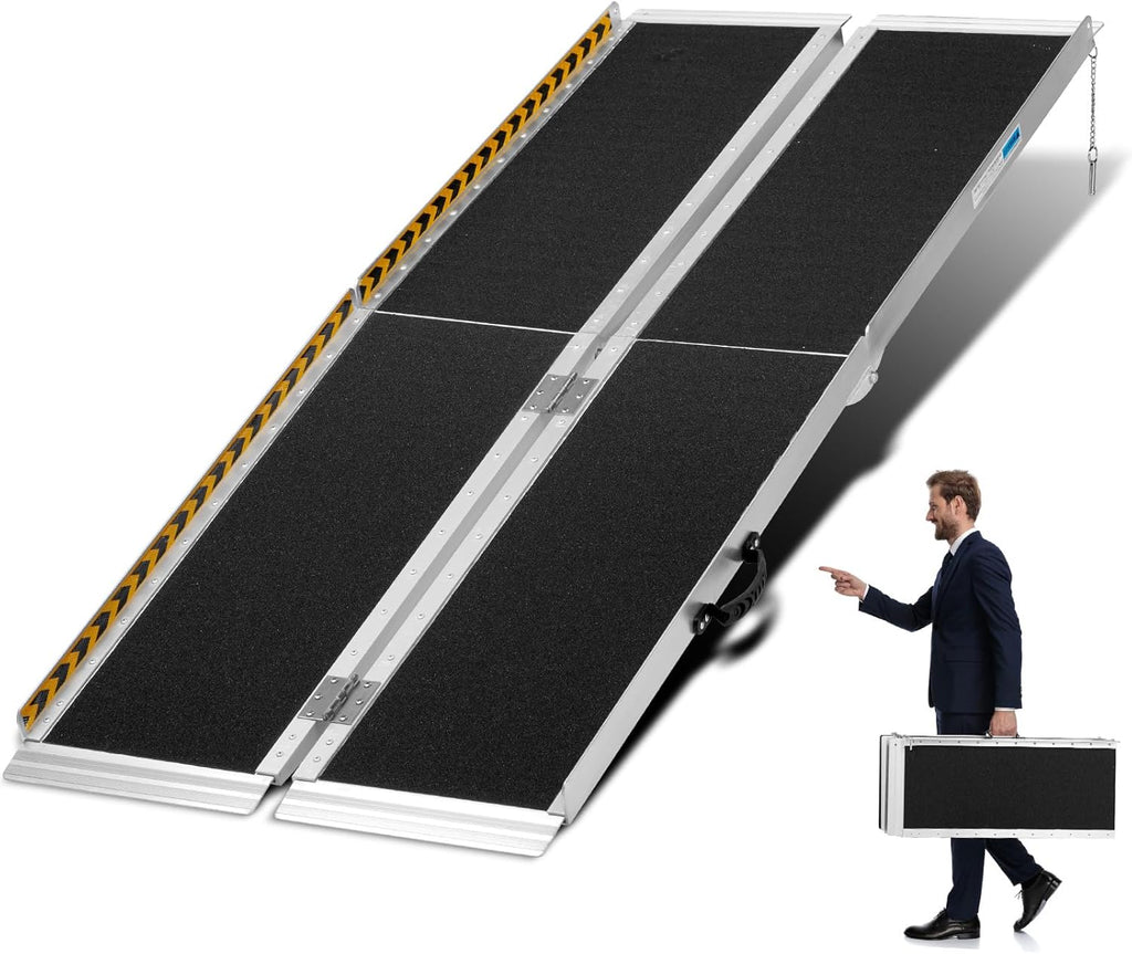 6FT Non-Slip Aluminum Folding Wheelchair Ramp O409369