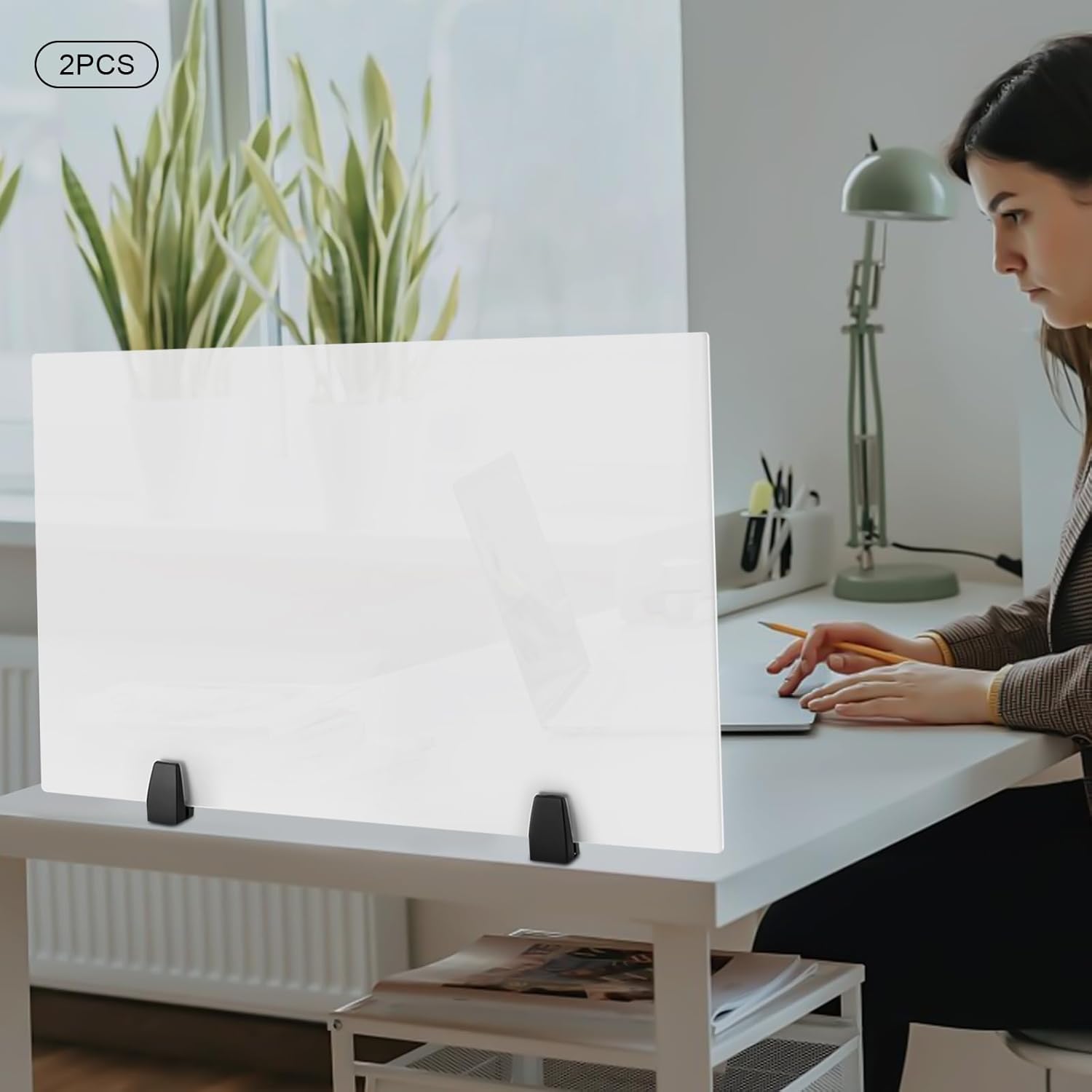 2PCS Acrylic Desk Dividers, 30 x 18 inch I4739