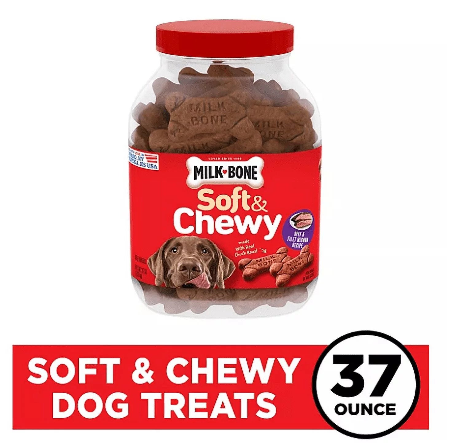 Soft & Chewy Dog Snacks, Beef & Filet Mignon Recipe (37 oz.) N509