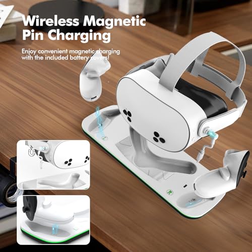 Charging Dock with Closable LED Indicator, Magnetic Charging, 2 Rechargeable 1850mA Batteries M391
