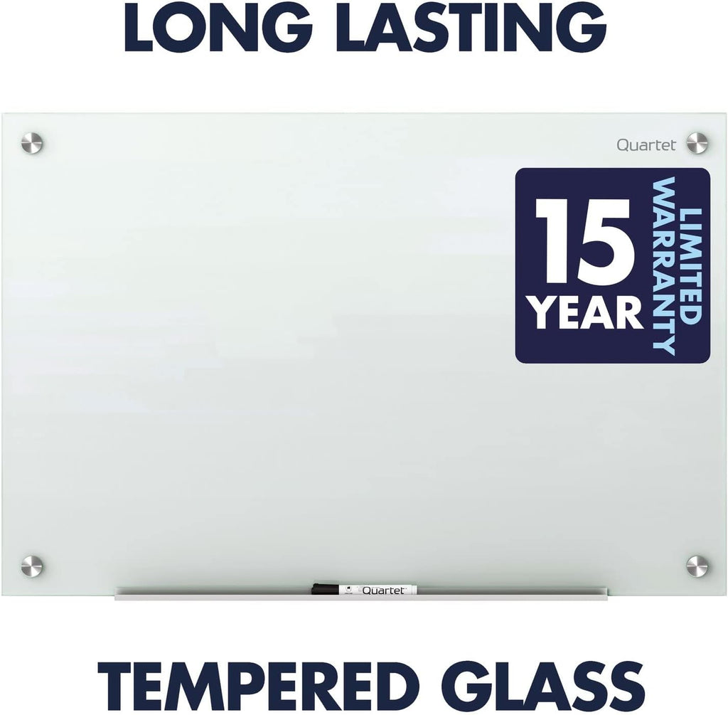 Magnetic Glass Dry Erase White Board, 6' x 4' D540