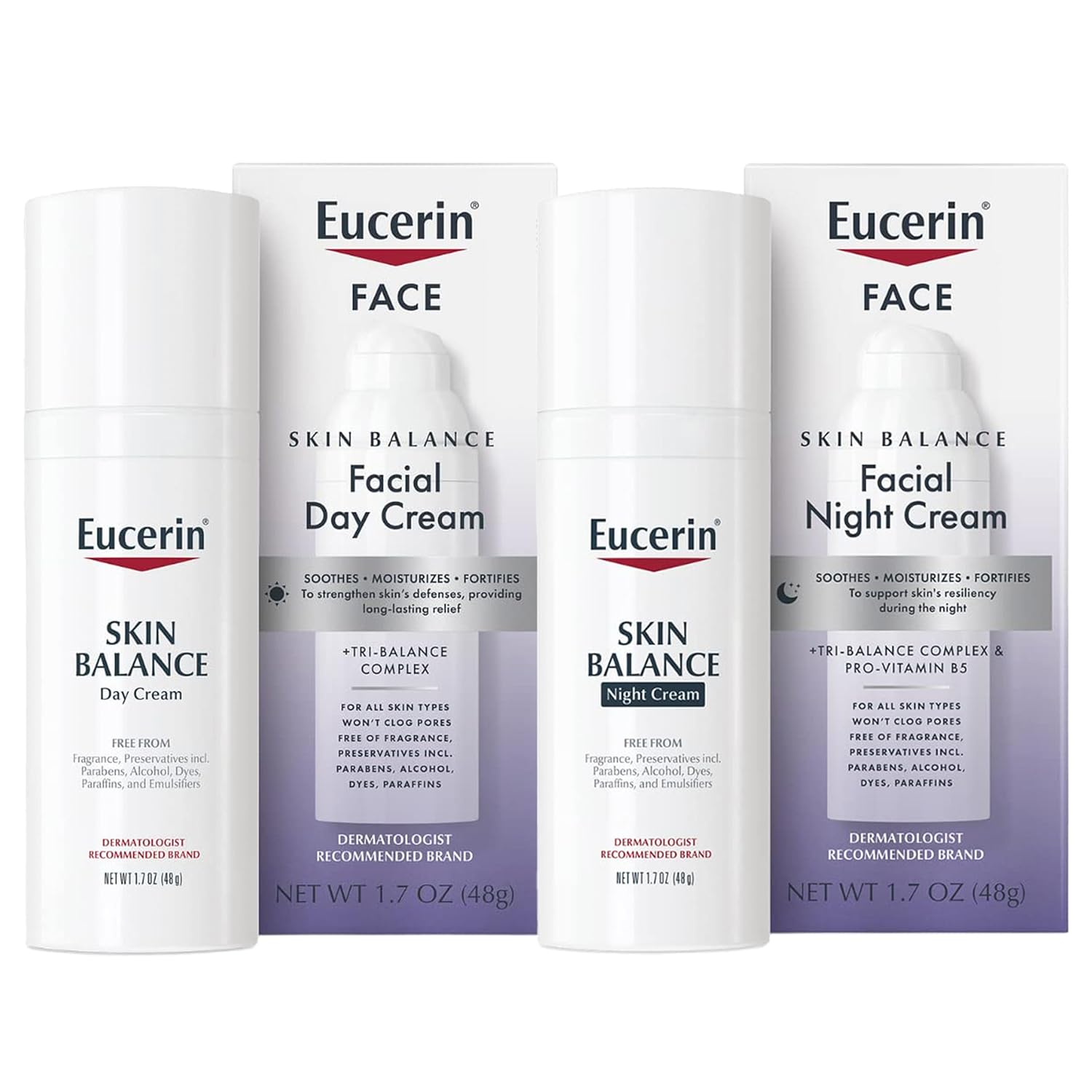 Fragrance Free Face Moisturizer Set, 1.7 Oz Bottle + 1.7 Oz Bottle V6617