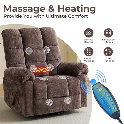 Beige Oversized Power Lift Recliner Chair with Massage and Heat Y903045