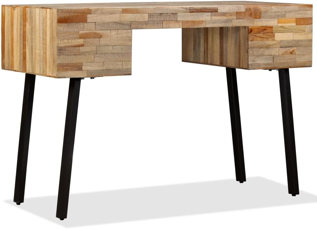 Solid Reclaimed Teak Desk with 4 Drawers 43.3"x19.6"x29.9" K831