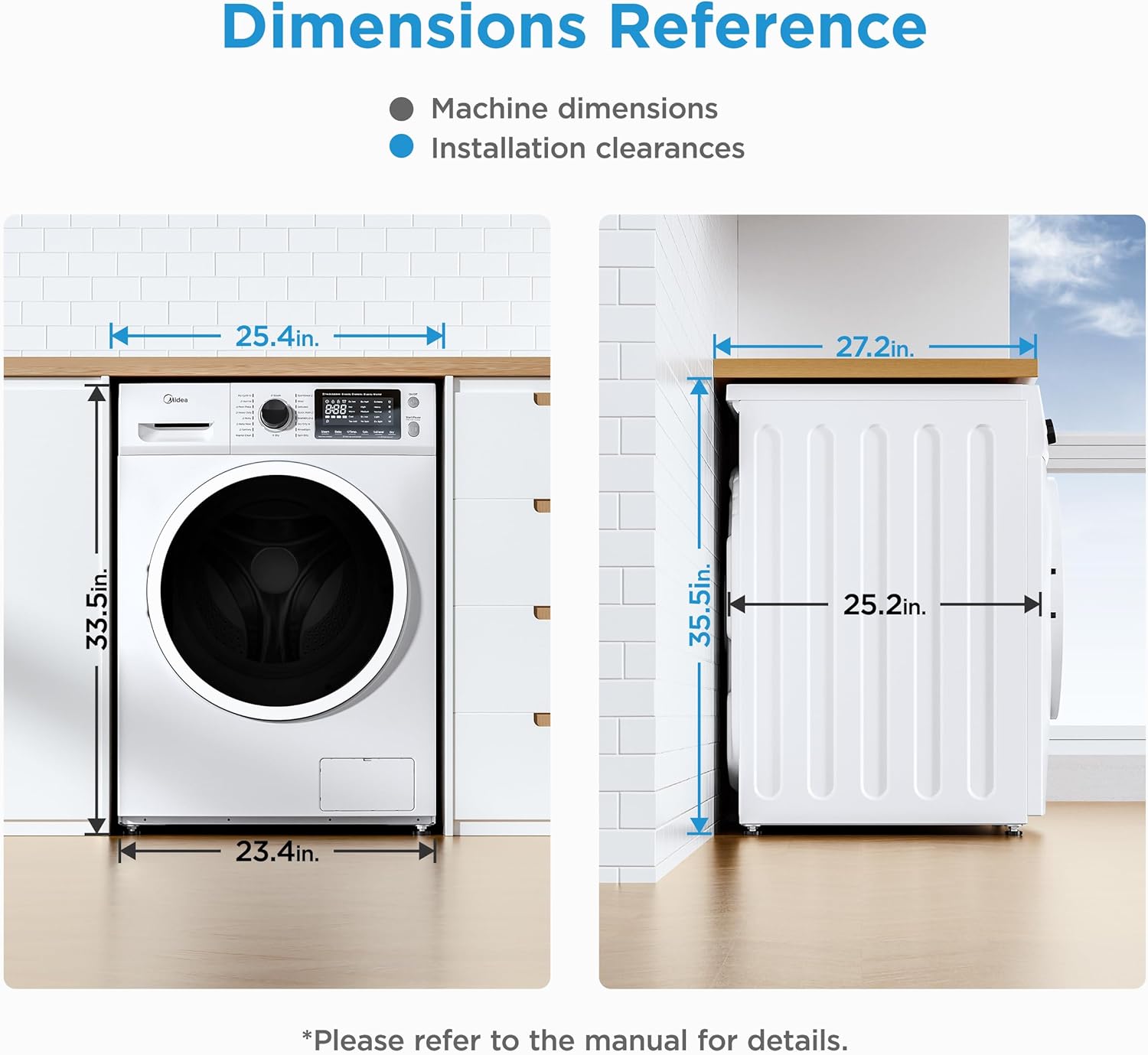 White 24 Inch Ventless Washer and Dryer Combo B4604