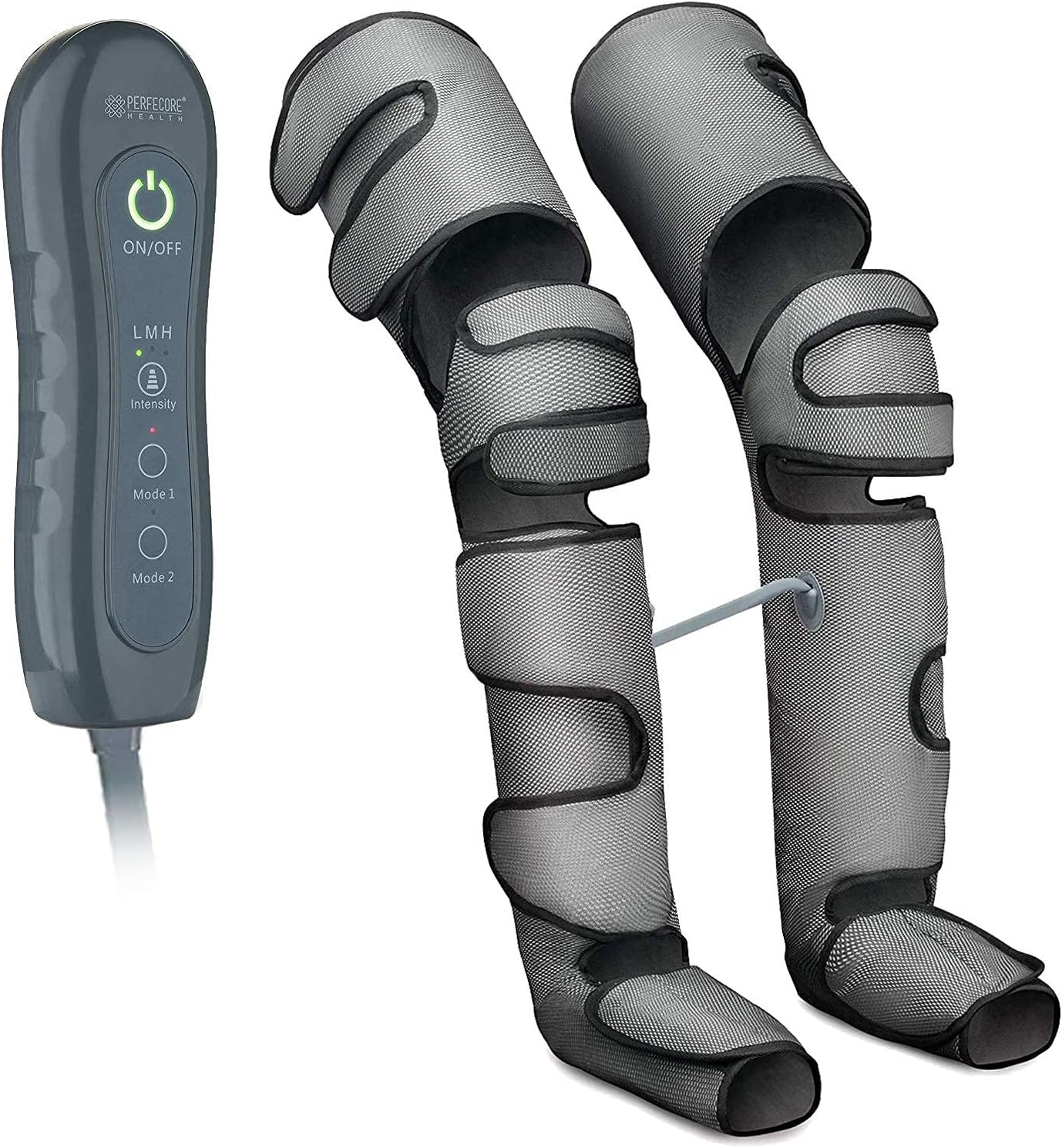 Large Knee Gray Adjustable Foot and Calf Massager with Heat Air Compression D5846