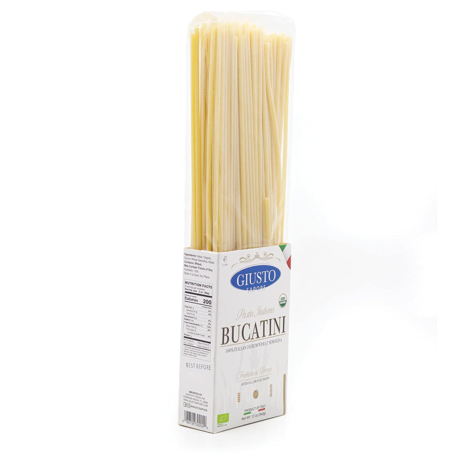 Organic Bronze Drawn Bucatini Pasta, 340G T569079
