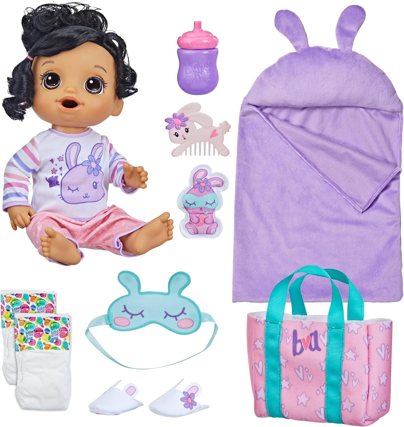 Baby Doll with Sleeping Bag & Bunny-Themed Accessories G9991