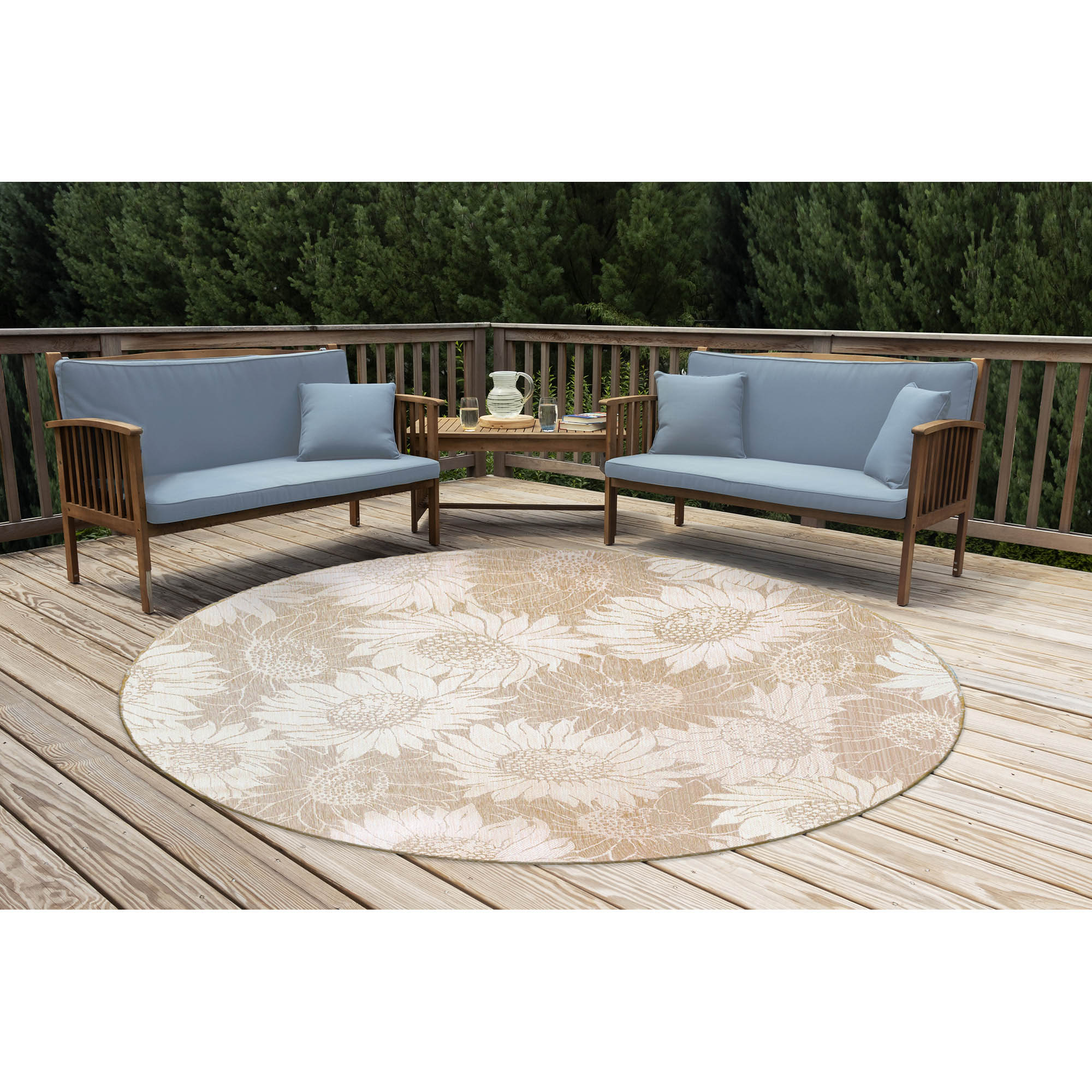 Carmel Sunflower Field Indoor Outdoor Area Rug