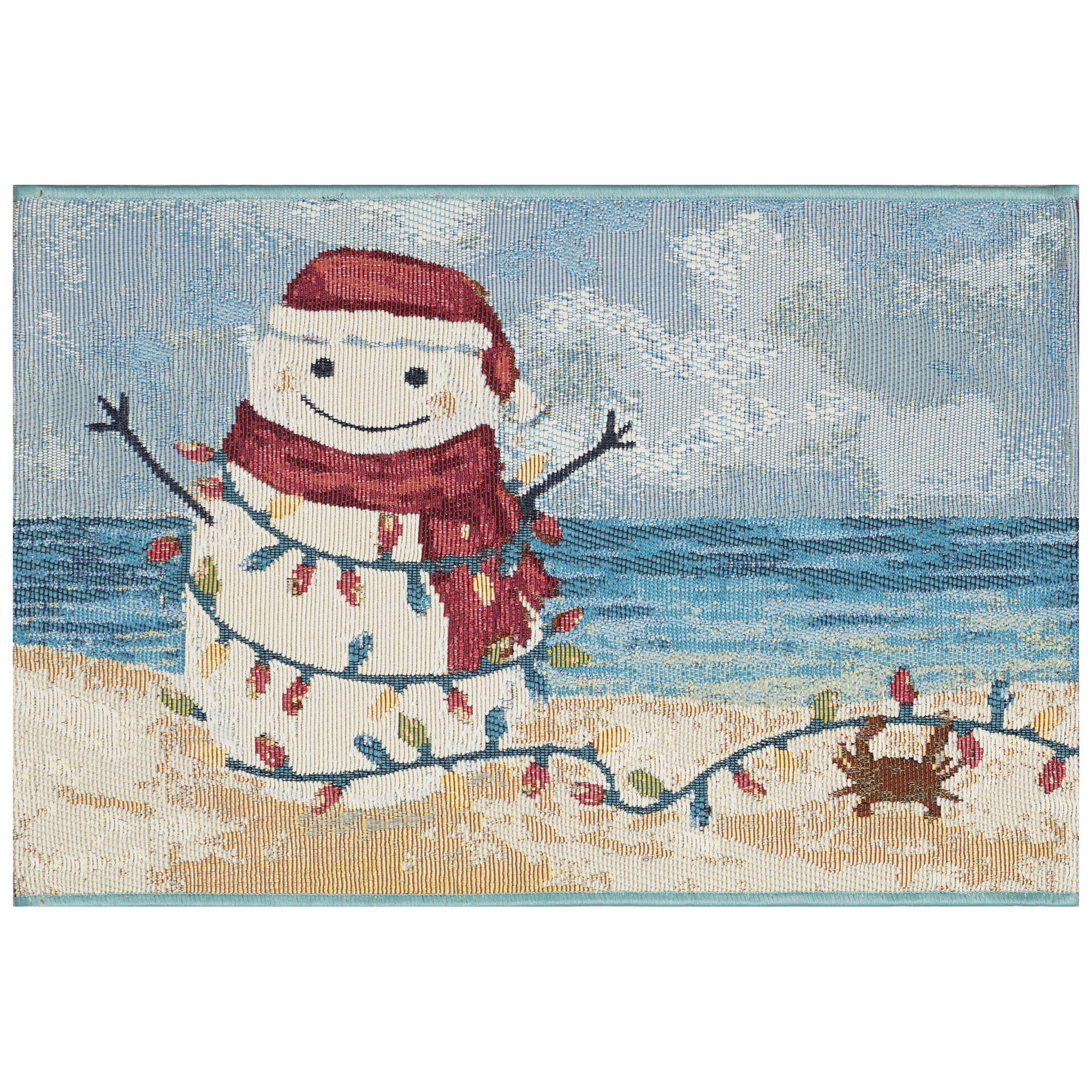 Esencia Beach Snowman Indoor Outdoor Mat