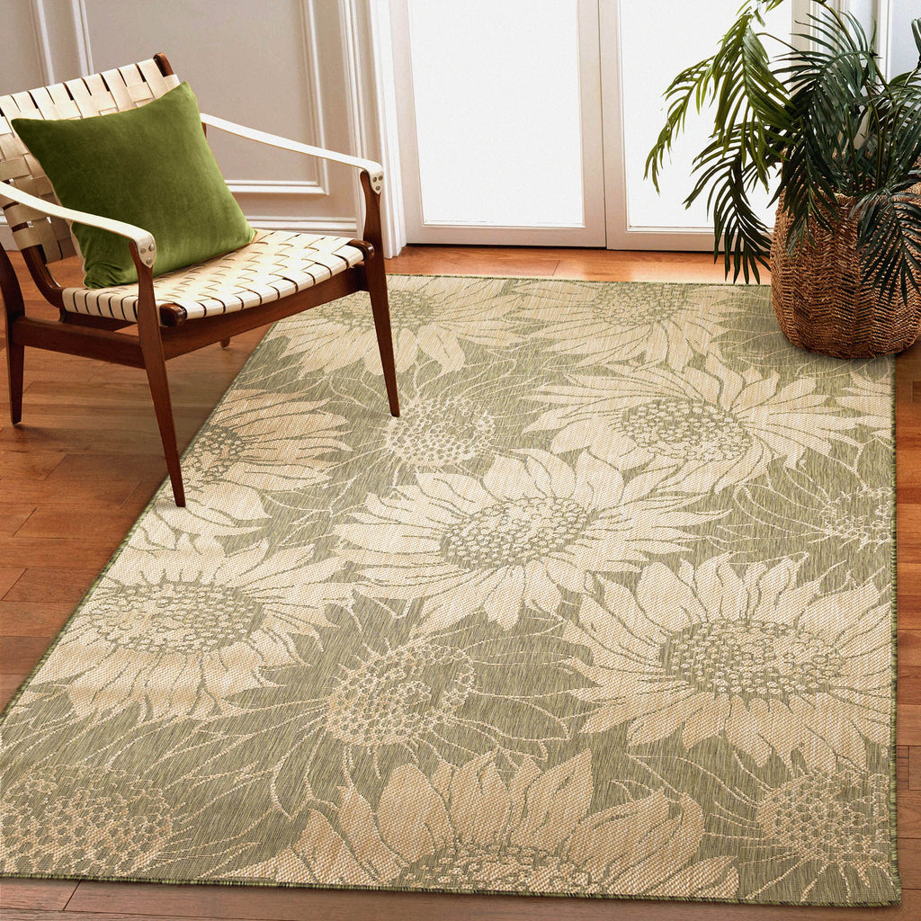 Carmel Sunflower Field Indoor Outdoor Area Rug