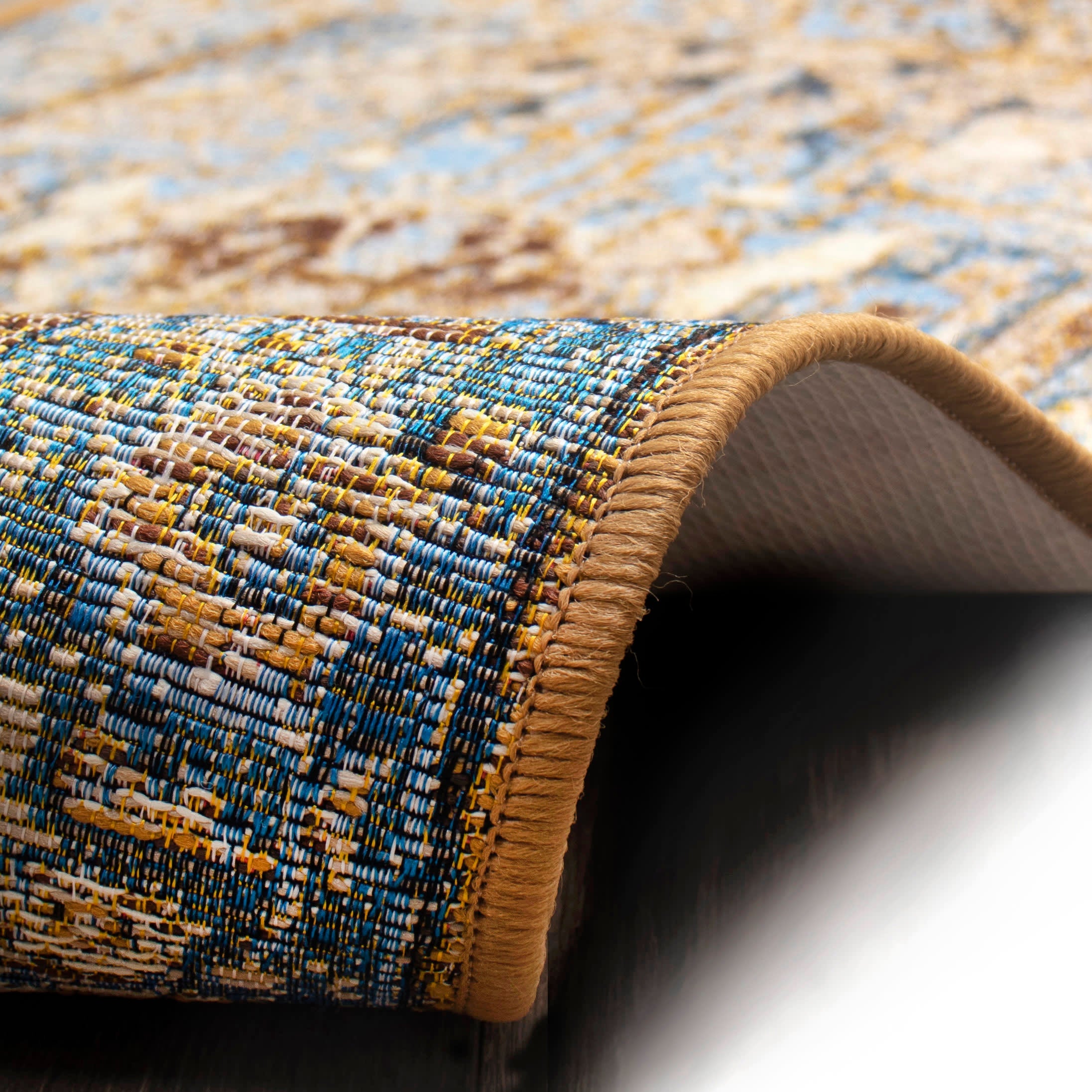 Esencia Heriz Indoor Outdoor Mat with Non-Skid Backing