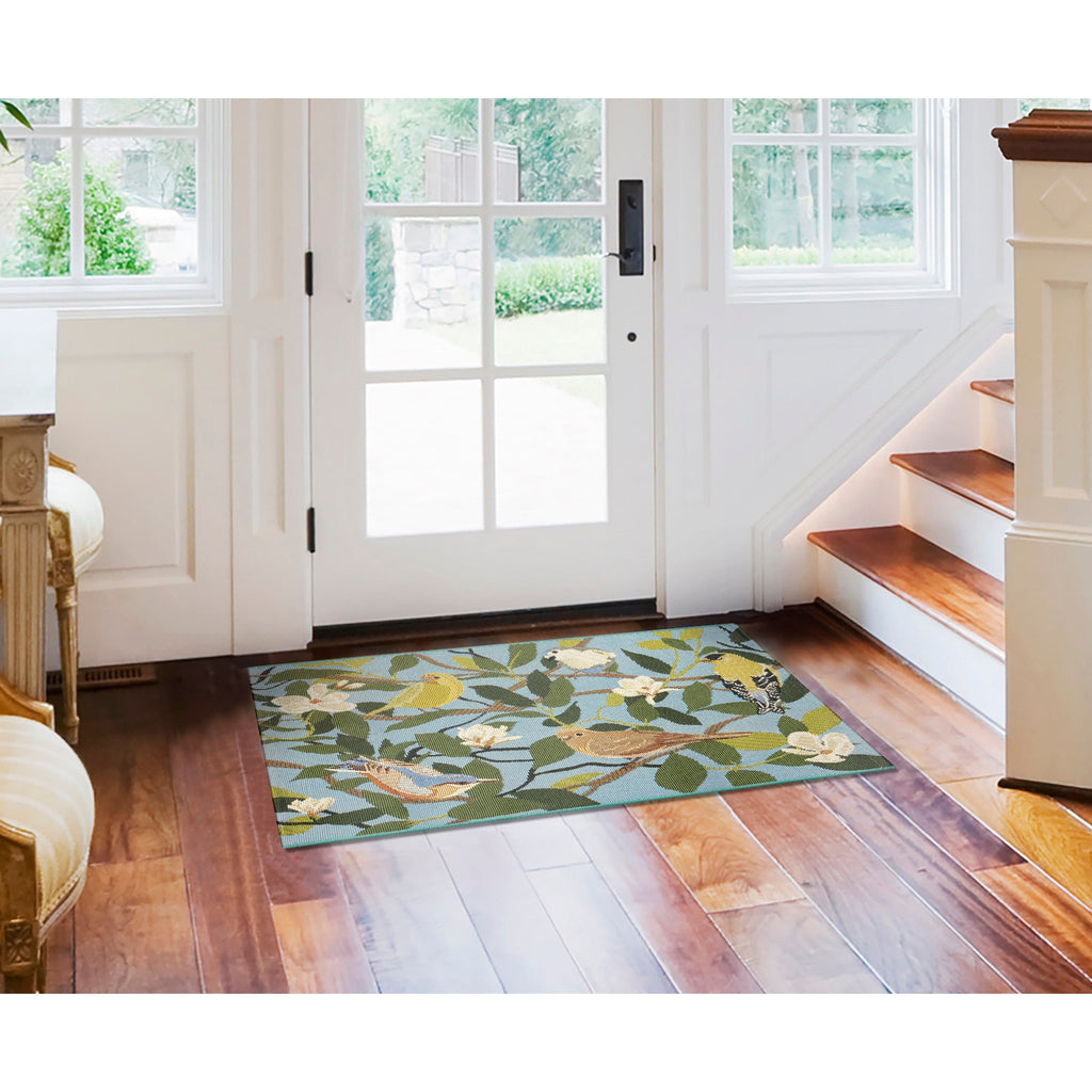 Esencia Floral Finches Indoor Outdoor Mat