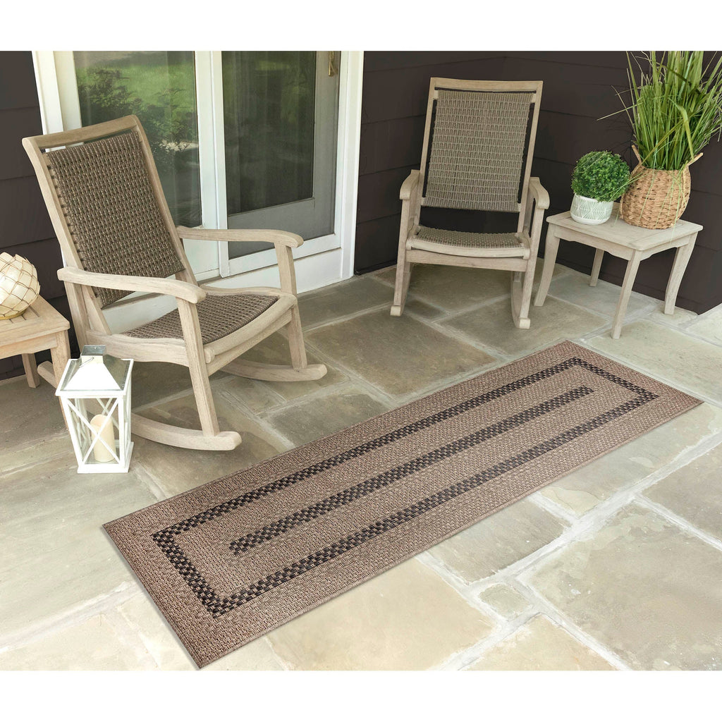 Monaco Multi Border Indoor Outdoor Area Rug
