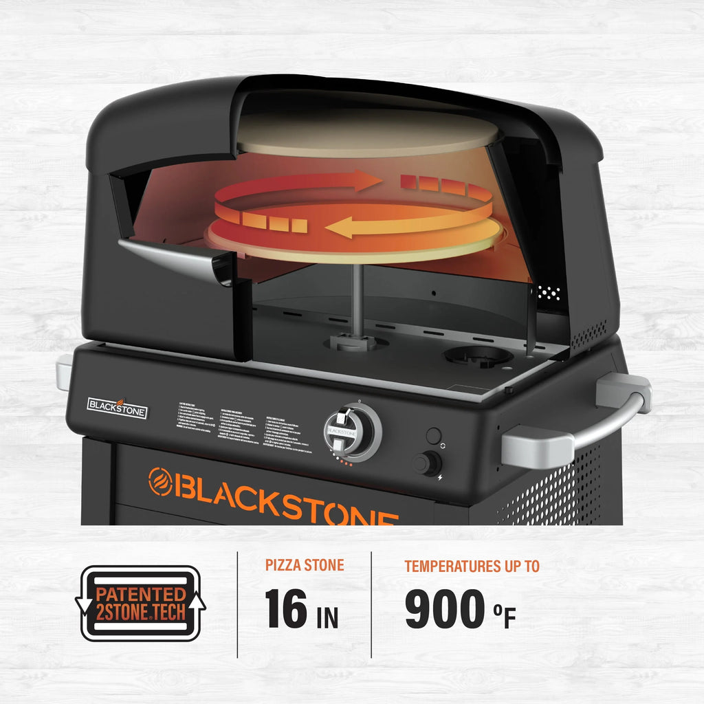 16 Rotating Cordierite Stone Propane Pizza Oven with Mobile Stand F5224