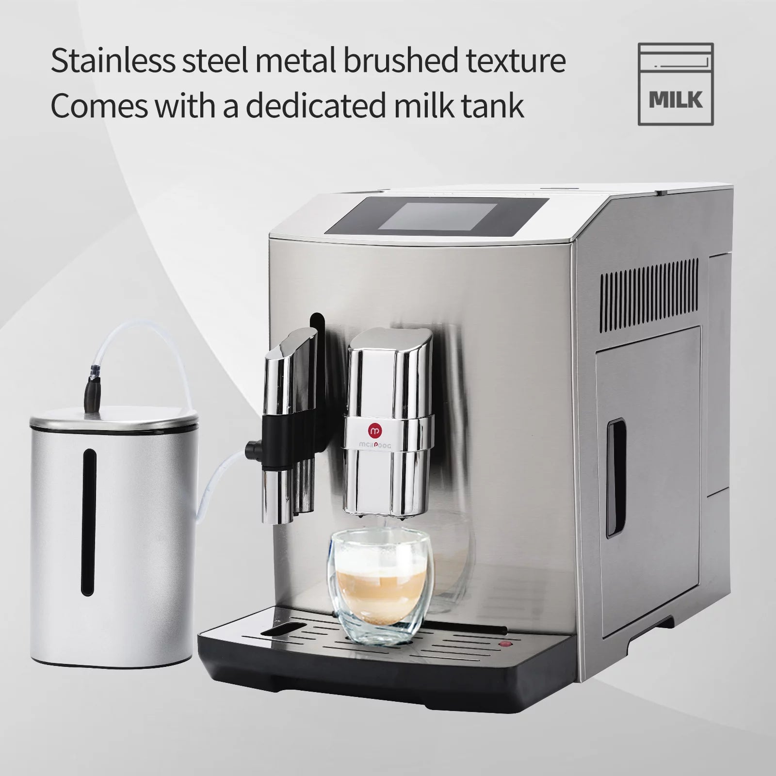 Silver Full Metal Fully Automatic Espresso Coffee Machine P237