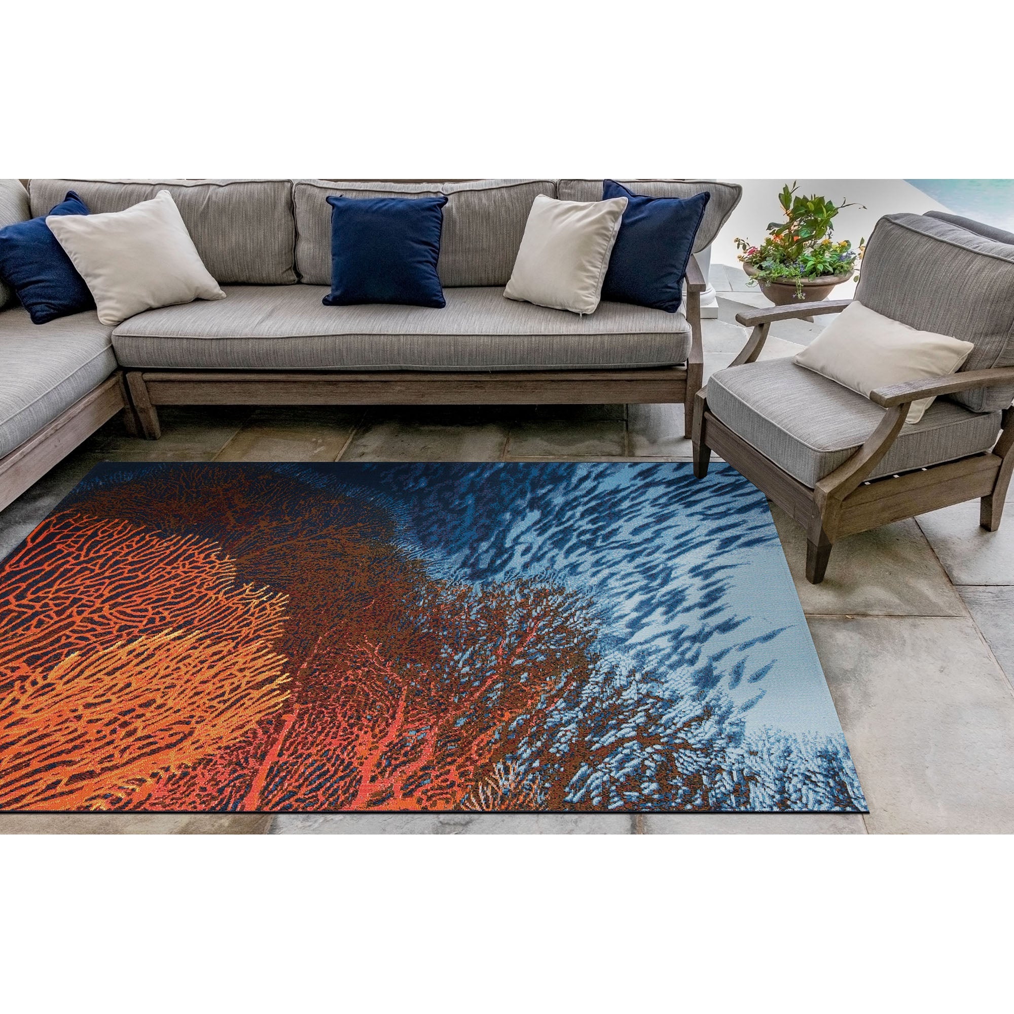 Marina Coral Indoor Outdoor Area Rug