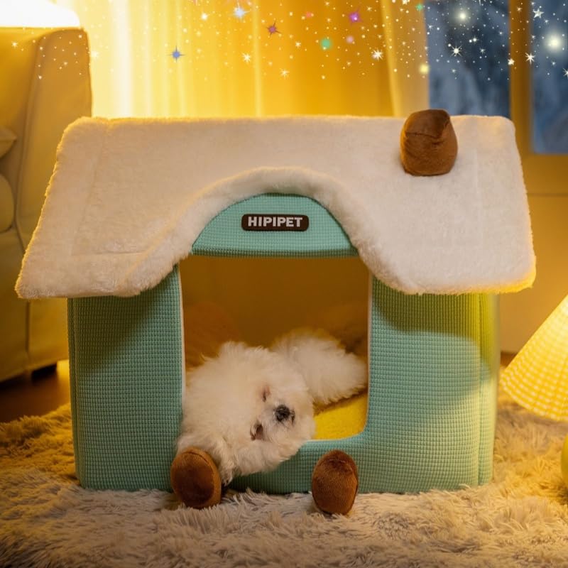 Plaid Cat Bed Cave with Removable Cushion E5647