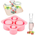 4 Pcs Silicone Hollow Cylinder Ice Mold O728